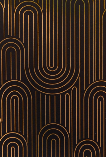 Geschenkpapier Metallised Golden Arches Black 50cm x 100meter