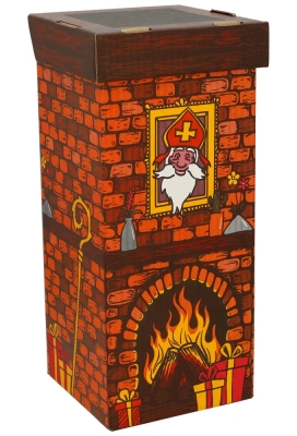 Sintgeschenkdoos Sint Openhaard 15x15x36cm 15stuks