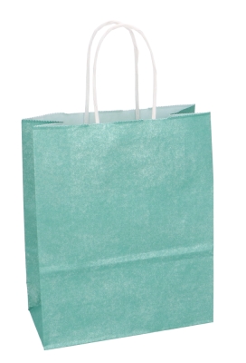 Papieren Draagtas Kassel Met Handvat Salie Groen Metallic A5 18x8x22cm