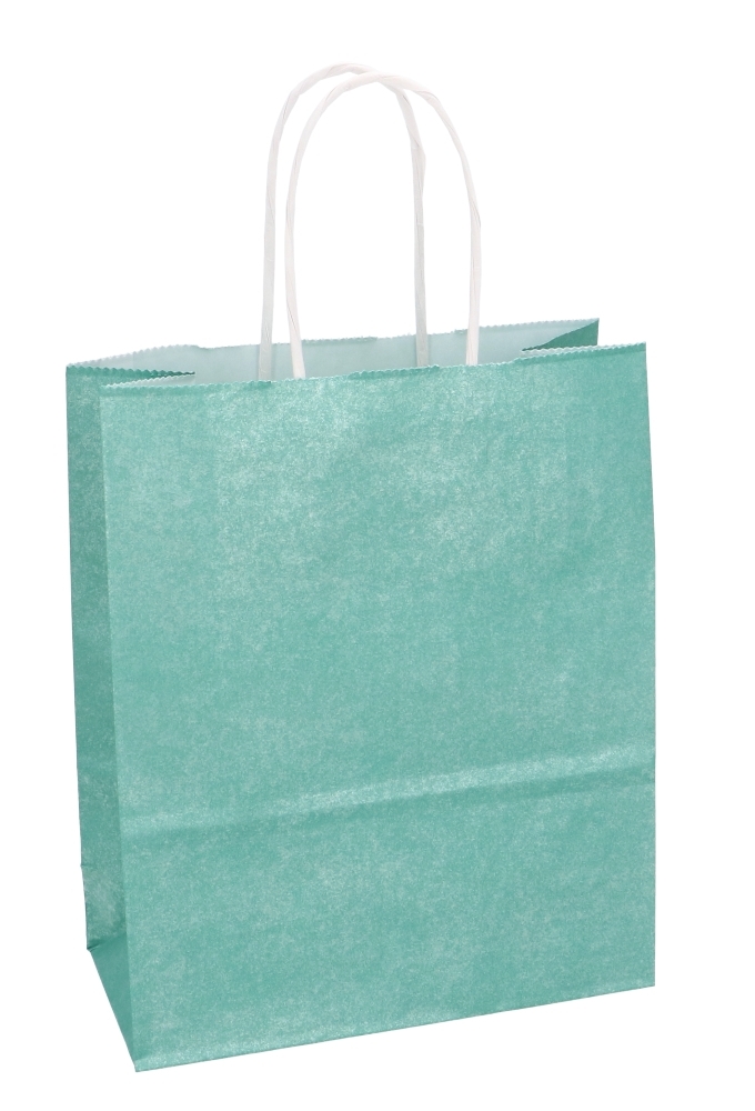 Papieren Draagtas Kassel Met Handvat Salie Groen Metallic A5 18x8x22cm