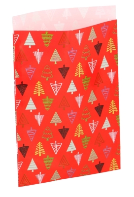 Kerstzakjes Christmas Tree Red 17x25cm 200stuks