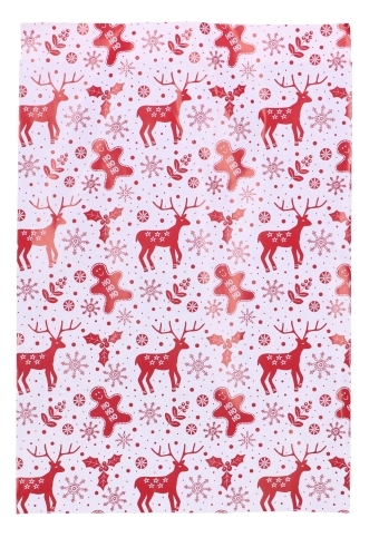 Kerstzakjes Rendier Rood Dubbelzijdig 12x19cm 200stuks OP IS OP