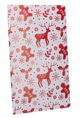 Kerstzakjes Rendier Rood Dubbelzijdig 17x25cm 200 stuks OP IS OP