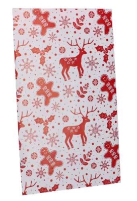 Kerstzakjes Rendier Rood Dubbelzijdig 17x25cm 200 stuks OP IS OP