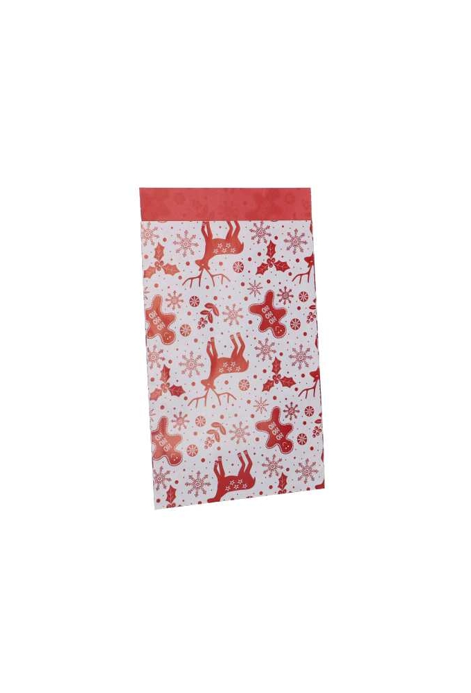 Kerstzakjes Rendier Rood Dubbelzijdig 17x25cm 200 stuks OP IS OP