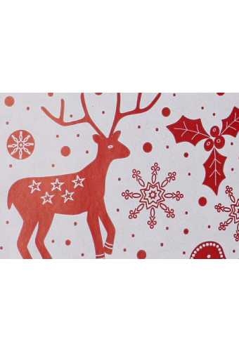 Kerstzakjes Rendier Rood Dubbelzijdig 17x25cm 200 stuks OP IS OP