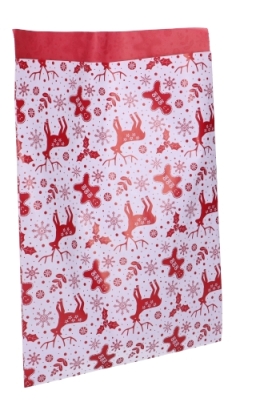 Kerstzakjes Rendier Rood Dubbelzijdig 21x30cm 100stuks  OP IS OP