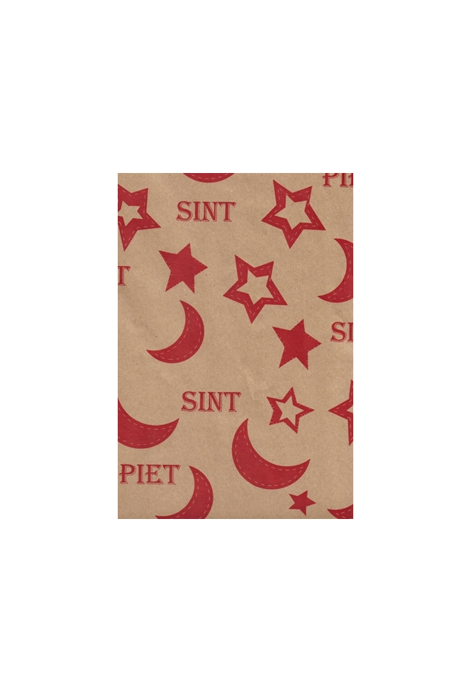 Sint Kadopapier Bio Kraft. Sint & Piet 70cm x 10meter
