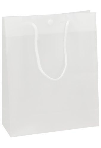 Kadotasje White Frosted Lesa & Drukknop 180my 20x8x25cm 25st OP IS OP