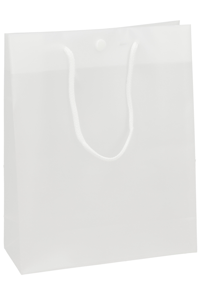 Kadotasje White Frosted Lesa & Drukknop 180my 20x8x25cm 25st OP IS OP