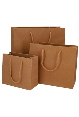 Luxe Papierentas Mat Luzon Kraft & Koord 20x10x18cm 10stuks OP IS OP