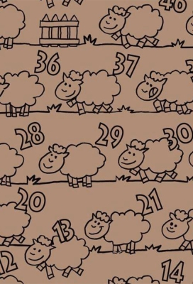 Kadopapier Bruin Kraft Kraft Counting Sheep 60cm x 200meter