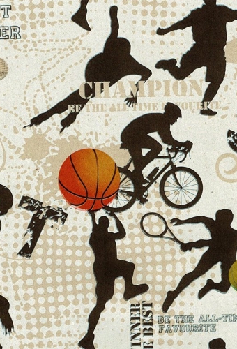 Kadopapier Bruin Kraft Sports Champion Mix 70cm x 200meter