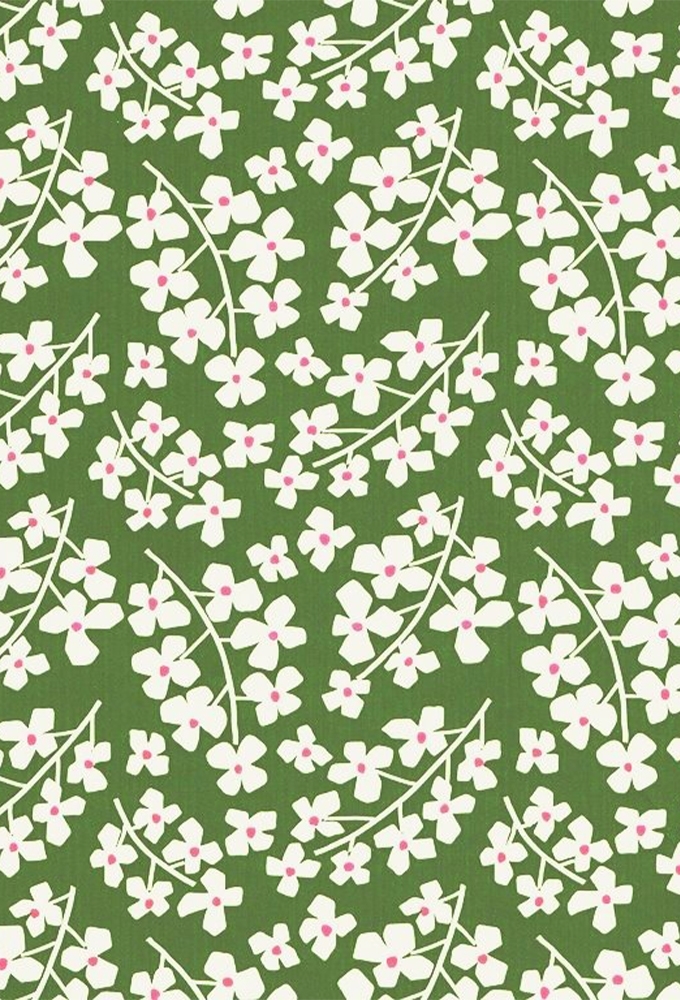 Kadopapier Coated Blossom Garden Groen 30cm x 200meter