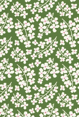 Kadopapier Coated Blossom Garden Groen 50cm x 200meter