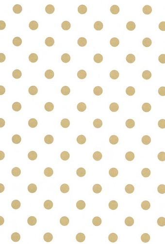 Kadopapier Coated Golden Dots Gold White 70cm x 200meter