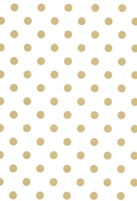 Kadopapier Coated Golden Dots Gold White 70cm x 200meter