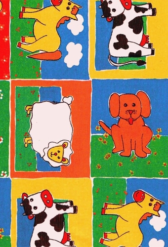 Kadopapier Coated Happy Animals Patchwork 50cm x 200meter