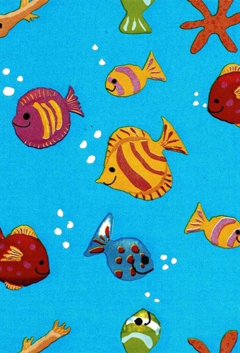 Kadopapier Coated Ocean Friends Blauw 50cm x 200meter