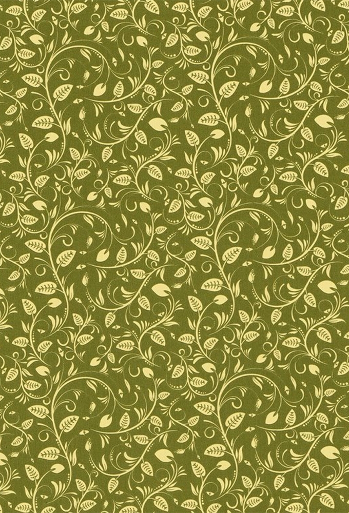 Kadopapier Coated Vintage Green Leaves 30cm x 200meter