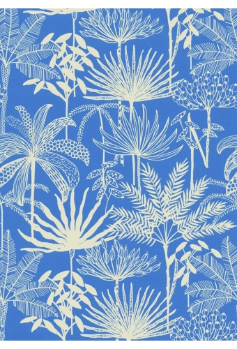 Geschenkpapier Eco Kraft Wit Japura Blauw 65gr 50cm x 200meter