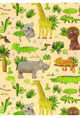 Geschenkpapier Eco Recycling Wit Savanne 90gr 30cm x 200meter
