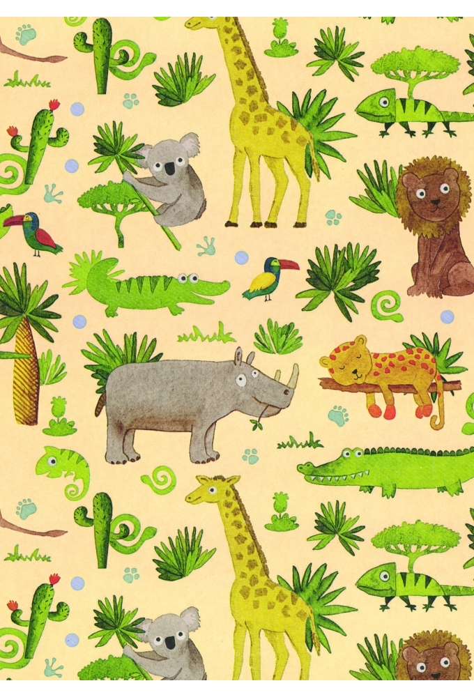 Geschenkpapier Eco Recycling Wit Savanne 90gr 30cm x 200meter