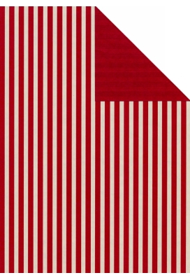 Kadopapier Dubbelzijdig Eco Kraft Wit Leer Kitt En Rood 30cm x 200m