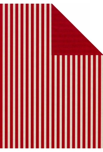 Kadopapier Dubbelzijdig Eco Kraft Wit Leer Kitt En Rood 50cm x 200m