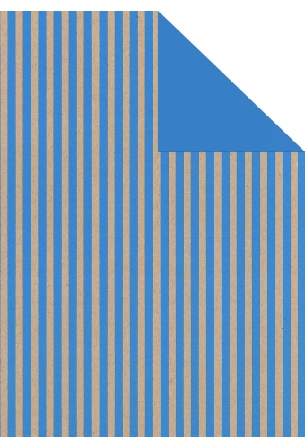 Kadopapier Dubbelzijdig Eco Recycling Bruin Leer Blauw 50cm x 200meter
