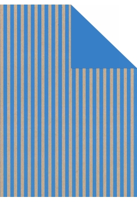 Kadopapier Dubbelzijdig Eco Recycling Bruin Leer Blauw 50cm x 200meter