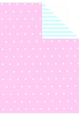 Kadopapier Dubbelzijdig Mat Glad Dots Roze En Blauw 30cm x 200m