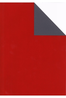 Kadopapier Dubbelzijdig Uni Forte Glossy Rood & Grijs 80gr 70cm x 200m