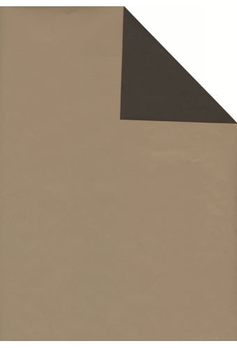 Kadopapier Dubbelzijdig Uni orte Mat Creme & Bruin 80gr 70cm x 200m