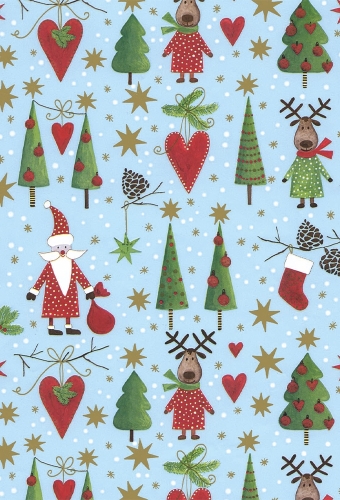 Kerstpapier Artline Mat Glad ZerMatt Blauw 90gr 50cm x 200meter