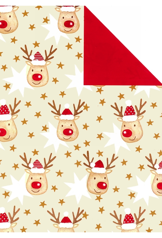 Kerstpapier Dubbelzijdig Artline Mat Glad Vasa Rood 50cm x 200meter