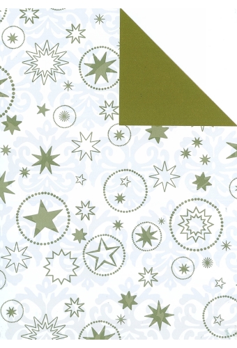 Kerstpapier Dubbelzijdig Mat Glad Esbjerg Wit & Goud 90gr 50cm x 200m