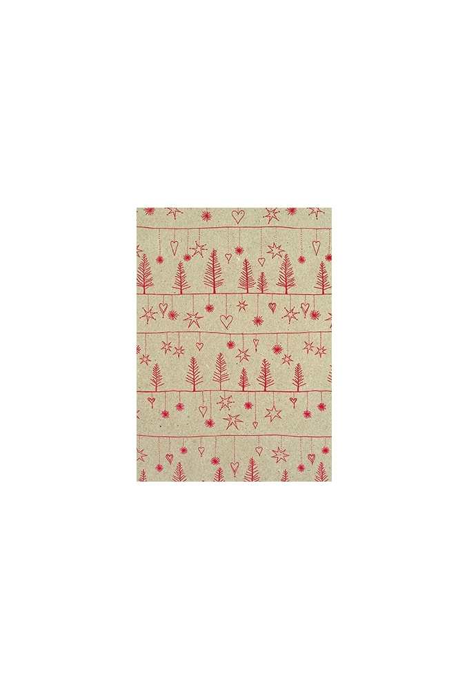 Kerstpapier Eco Recycling Bruin Avvento Rood 70gr 50cm x 200meter