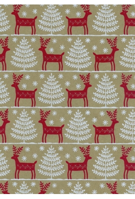 Kerstpapier Eco Recycling Bruin Bruneck Rood 70gr 30cm x 200meter