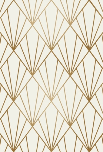 Geschenkpapier Metallised Creme gold art deco 70cm x 100meter