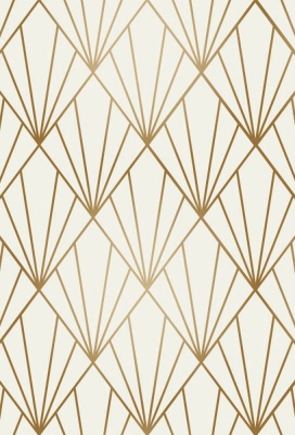 Geschenkpapier Metallised Creme gold art deco 70cm x 100meter