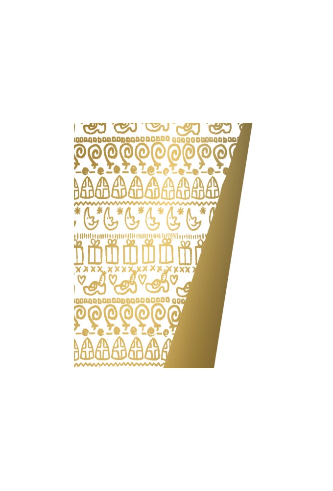 Sintpapier Dubbelzijdig Sinterklaas Mijter & Staf 70cm x 200meter