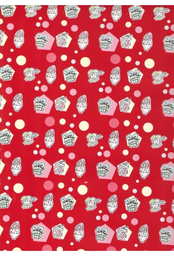 Sintpapier Trendy Sinterklaas Wie Kent Hem Niet Rood 70cm x 125meter