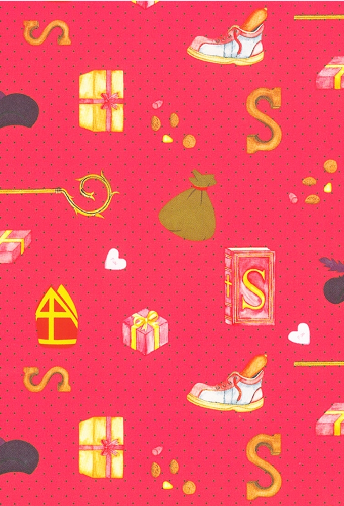 Sintpapier Trendy 70grs Schoentjes en Stafjes Fuchsia 70cm  x  100meter