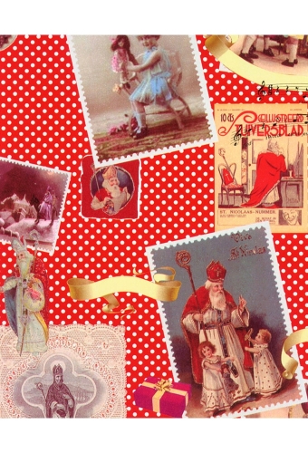 Sintpapier Trendy 80grs Sint Nostalgie Rood 70cm  x  100meter