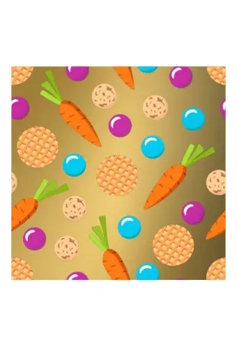 Sintpapier Trendy Sint Pepernootjes & Wortel Goud 60cm x 125meter