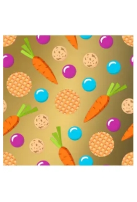Sintpapier Trendy Sint Pepernootjes & Wortel Goud 60cm x 125meter