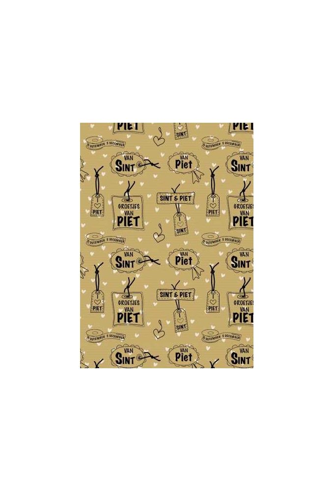 Sintpapier Bruin Kraft Hartelijke Groetjes 60cm x 125meter OP IS OP