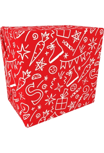 Sintpapier Gecoat Sinterklaas Symbool Rood 50cm x 200m 80gr OP IS OP