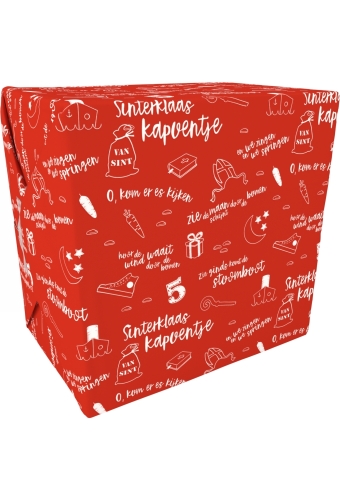 Sintpapier Gecoat Sinterklaas Kapoentje rood 50cm x 200m 80gr OP IS OP